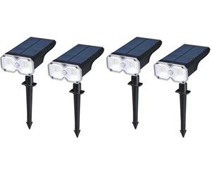 GRIFEMA GD251-2 Luci solari a LED per esterni da giardino [2 pezzi/18 LED/5 modalità], IP65 impermeabile, per illuminazione stradale, cortile, terreza, prato (Confezione da 2)