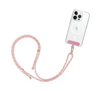 GRIFEMA GH02 Cordino universale per cellulare con toppa, Tracolla regolabile, Compatibile con la maggior parte delle custodie per cellulare, Rosa