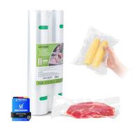 GRIFEMA GH82 Sacchetti Sottovuoto per Alimenti, 2 Rotoli 28x600 cm, Compatibili con Tutte le Macchine Sottovuoto, Senza BPA, Conservazione Sottovuoto Prolungata