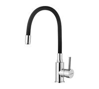 GRIFEMA GRIFERÍA DE COCINA-G4002-2 Rubinetto da Cucina Nero con Beccuccio Flessibile, Miscelatore Monocomando per Cucina (G3/8 Pollici), Cromo