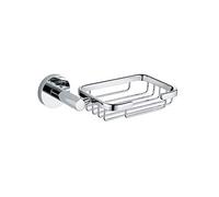 GRIFEMA IBIZA-G30102 Portasapone con Titolare, Porta Sapone da Bagno di Ottone, Argento/Cromo
