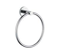 GRIFEMA IBIZA-G30104 Porta Salviette ad Anello, Portasciugamani ad Anello di Ottone, Argento/Cromo