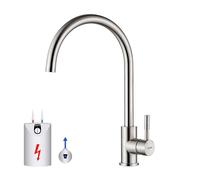 GRIFEMA Irismart G4008-98 - Rubinetto da cucina a bassa pressione, miscelatore per lavello a risparmio energetico, in acciaio inox