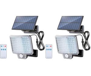 GRIFEMA Lampada Solare da Esterno con Sensore di Movimento, 108 LED, 3 Modalità, 1500mAh, Faretto Solare Esterno con Pannello Solare e Telecomando, Impermeabile IP65 per Giardino, Garage, Patio