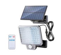 GRIFEMA Lampada Solare da Esterno con Sensore di Movimento, 108 LED, 3 Modalità, 1500mAh, Faretto Solare Esterno con Pannello Solare e Telecomando, Impermeabile IP65 per Giardino, Garage, Patio