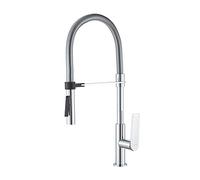 GRIFEMA LYON-G14001 Rubinetto Cucina con Bocca Molto Alta (59CM), Miscelatore per Lavello con Doccetta Estraibile Professionale (G3/8 Pollici), Modalità spray a due funzioni, Cromo