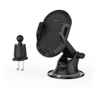 GRIFEMA Porta Cellulare Auto e Supporto Telefono Auto per Cruscotto, Parabrezza o Bocchetta Aria, con Ventosa e Clip, Rotazione 360°, Rilascio a Una Mano per Smartphone 4-7,2 Pollici