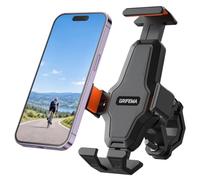 GRIFEMA Porta Telefono Moto e Porta Cellulare Bici, 5,5-7 Pollici, 360° | Blocco posteriore e bracci laterali a molla; morsetto in due pezzi per manubri da 18-32 mm