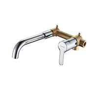 GRIFEMA PORTO-G11503 Miscelatore Lavabo 2 Fori a Muro New, Corpo Universale per Miscelatori Vasca, Rubinetto da Bagno Incorporato, Cromato