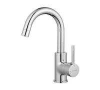 GRIFEMA Rubinetto Bagno Lavabo Girevole a 360°, Altezza Bocca 180 mm, a Risparmio Idrico, Con Attacco Per Acqua Calda E Fredda, Facile Installazione, Ottone, G1002