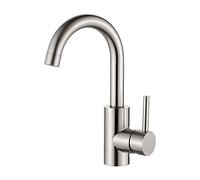 GRIFEMA Rubinetto Bagno Lavabo Girevole a 360°, Altezza Bocca 180 mm, a Risparmio Idrico, Con Attacco Per Acqua Calda E Fredda, Facile Installazione, Ottone, Grigio, G1002A