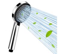 GRIFEMA Soffione doccia portatile, 3 modalità di spruzzo, cromato ad alta pressione, 216 ugelli in silicone anti-intasamento, leggero, misura universale, G807