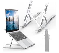 GRIFEMA Supporto PC Portatile e Laptop Regolabile, Rialzo Pieghevole | in Alluminio - 7 Angolazioni, Design Ergonomico Ventilato con Custodia, per Notebook e Tablet 10-15,6"