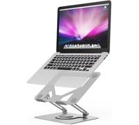 GRIFEMA Supporto PC Portatile, Laptop Stand con Base Girevole 360° | Rialzo PC Portatile Altezza Regolabile e Design Pieghevole, Compatibile con Notebook e Tablet 11-16", Argento