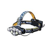 GRIFEMA GD303 - Torcia frontale a LED, ricaricabile, 8 modalità, 8 LED, IPX45, impermeabile, leggera, per la corsa, il campeggio, la pesca, le escursioni