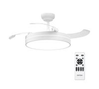 GRIFEMA Ventilatore da Soffitto con Luce e Telecomando, Ventilatore da Soffitto Retrattile Silenzioso con Motore DC 30W, 6 Velocità, Luminosità e Colore Regolabili Senza Scatti, Memoria, 107cm GD105