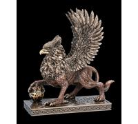 Griffin Figura Su Rettangolare Base - Veronese Vogel Creature Mitiche Dekostatue