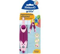 Pelikan Bussola Griffix - Ideale per la scuola - Forma ergonomica - Include ricariche e temperamatite - Sweetberry