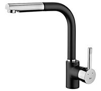 GRIFO ARK 938 N NEGRO Monomando icono de Teka, en elegante negro y cromo, pintura anti huellas, fácil mantenimiento, resistente maneral metálico, flexible extra resistente