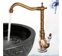 Grifo monomando per cucina e baño familiare moderno, grifo mezclador per lavabo con palanca de cobre Antiqueguo, grifos per lavabo con caño giratorio, grifo per fregadero de cocina retro Materiale: ut