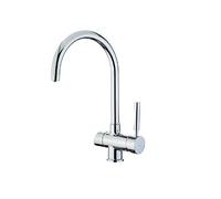 GRIFO OS 200 CROMO Monomando para instalar con sistema de agua filtrada u osmosis, 2 vías de agua independientes, el agua pura nunca se mezcla con la normal. Sin filtro.