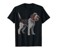 Grifone a Pelo Duro Che Indica Cane Mamma papà Cucciolo di Razza commemorativa Maglietta