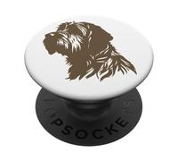 Grifone a punta a pelo corto - Silhouette marrone PopSockets PopGrip Adesivo