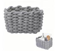 Grigio 1 Pezzi Cestino Portaoggetti in Corda di Cotone Cestini Portaoggetti Neonato Piazza Cestino Porta Oggetti Cesta Boo Basket Adatto per Cameretta, Camera da Letto, Soggiorno