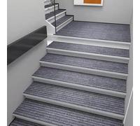 Grigio,30x100cm,4Pcs Antiscivolo per Tappeti Gradini Scala,Antiscivolo per Tappeti Gradini Scala Interne ed Esterne,Copri Gradini per Scala Marmo,Fondo in Gomma Antiscivolo
