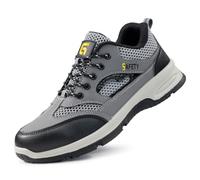 Grigio,42 EU,Uomini Donne Scarpe da Lavoro estive Scarpe Antinfortunistiche Leggere Traspiranti Scarpe con Punta in Acciaio Scarpe da Ginnastica