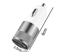(Grigio) Adattatore universale per presa accendisigari per telefono con doppia porta USB 21a 1a