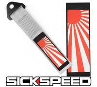 Grigio Alto Forza da Corsa Rising Sole Traino Cinturino Frontale/Paraurti Badge