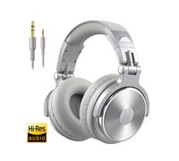 (Grigio argento) Cuffie Oneodio Over Ear Hifi Studio DJ Cuffie cablate con display Cuffie da gioco musicali