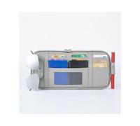 (Grigio-B) Organizer per aletta parasole automatica, scatola portaoggetti, clip per occhiali da sole,