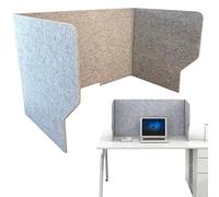 Grigio Barriera Divisoria Tre Lati, Pieghevole Pannelli Isolamento Acustico | 60/80/100cm Pannello Di Separazione Fonoassorbente Per Ufficio, Sale Conferenze, Fibra Di Poliestere(80cm-32inch)