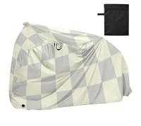 Grigio Beige Checker Plaid Coperture Impermeabili per Bici con Fori di Blocco Interno Esterno Deposito Bici Da Strada Copertura Adatta per La Maggior Parte Funda para