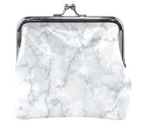 Grigio Bianco Marmo Texture Floreale Donne Monete Borse & Sacchetti Bacio Blocco Fibbia Piccolo Cambiamento Borsa