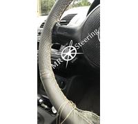 Grigio Bicolore Volante IN Pelle Cover Crema Punto Per Peugeot 307 2001-08