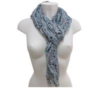 Grigio Nero Figure Fiori SCIARPA Foulard Coprispalle Uomo Donna Misto Seta FF1