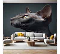 Grigio Carta da Parati Fotografica Gatto Animale Poster Giganti da Parete 400 x 280 cm Soggiorno Divano TV Hotel a Tema Corridoio di Lusso Sfondo Dipinto Murale