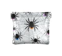 Grigio Cartoon Web Silhouettes Donna PU Pelle Coin Purse Carino Cosmetici Borse per le Donne Signore, Sagome di web di cartoni animati, 1 size, Stampa artistica