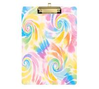 Grigio chiaro Sfondo Tie-dye colori vivaci e motivi vorticosi Tie-dye modello ricevuta appunti lavagna rigida per il primo anno insegnante must have dimensioni 9 x 12
