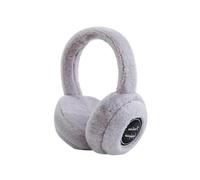 (Grigio) Cuffie invernali in peluche per esterni, senza fili, con pelliccia calda, senza fili, Bluetooth,