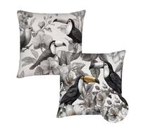 Grigio Cuscini Per Divano Copricuscini 60x60 cm Set di 2 Animale Cuscini da Esterno Impermeabili In Lino Quadrato Con Cerniera Invisibil ,Per Autunno Interni ed Esterni Giardino Divano Letto qq-596