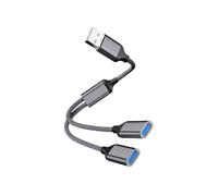(Grigio da USB a 2 USB) USB a 3 HUB USB 2.0 Adattatore multi splitter a 3 porte doppio OTG compatibile