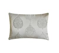 Grigio Decorativo Copricuscino lombare 30 x 60 cm | Moderno Jacquard Fodera per cuscino Floreale | Ricamo a mano con perle Federe per divano, sofà e letto, arredamento per la casa - Windsor Grace