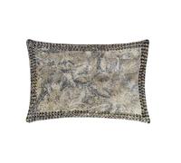 Grigio Decorativo Fodera per cuscino lombare 30x65 cm | Set di 2 Moderno Velluto Fodera per cuscino Astratto | Ricamo a mano con bordo in cristallo Federe per divano, sofà - Crystal Shards