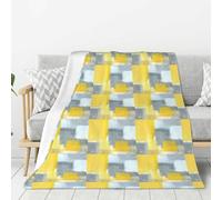 Grigio E Giallo Astratto Stampa Pittura Arte Leggera Coperta Calda Morbida Spessa Coperte Camera Da Letto Campeggio Soggiorno Viaggiare