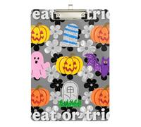 Grigio Floreale Glitter Zucca Halloween Clip Board Set Trasparente per il Primo Anno Insegnante Must Haves Dimensioni 9 x 12