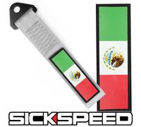Grigio Forza da Corsa Messico Bandiera Traino Cinturino Anteriore Paraurti Badge